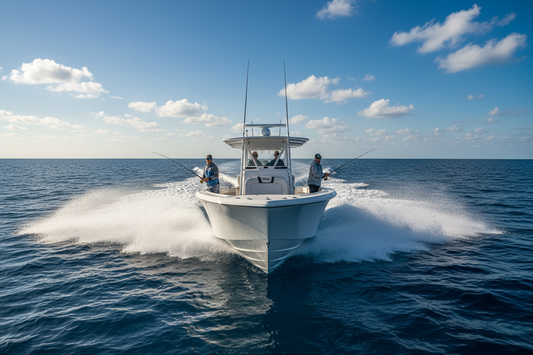 Power-Pole MOVE vs. Minn Kota QUEST trolling motor comparison — offshore center console on open water