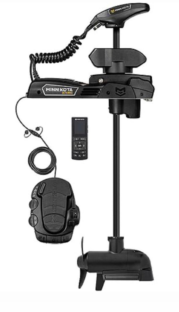 Minn Kota 1358501 Ulterra Quest Series Bow Mount Freshwater Trolling Motor, 90 / 115 lbs. Thrust, 45" Shaft, 24 / 36 Volts w/Handheld Remote, Foot Pedal & MEGA Down/Side Imaging Sonar