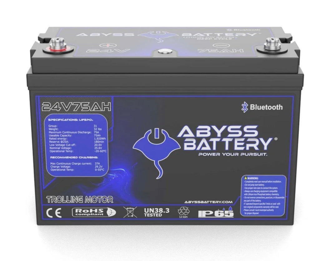 ABYSS® 24V 75AH Lithium Trolling Motor Battery