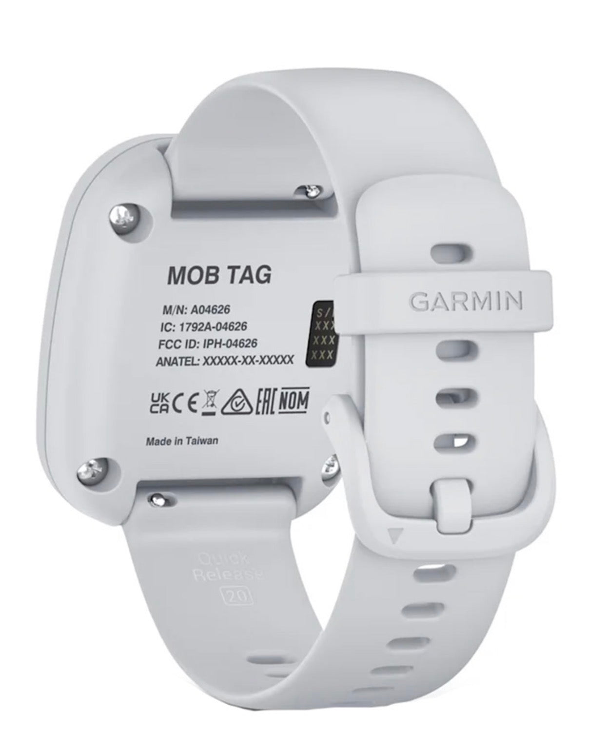 GARMIN MOB TAG W/WHITE QUICK RELEASE BAND