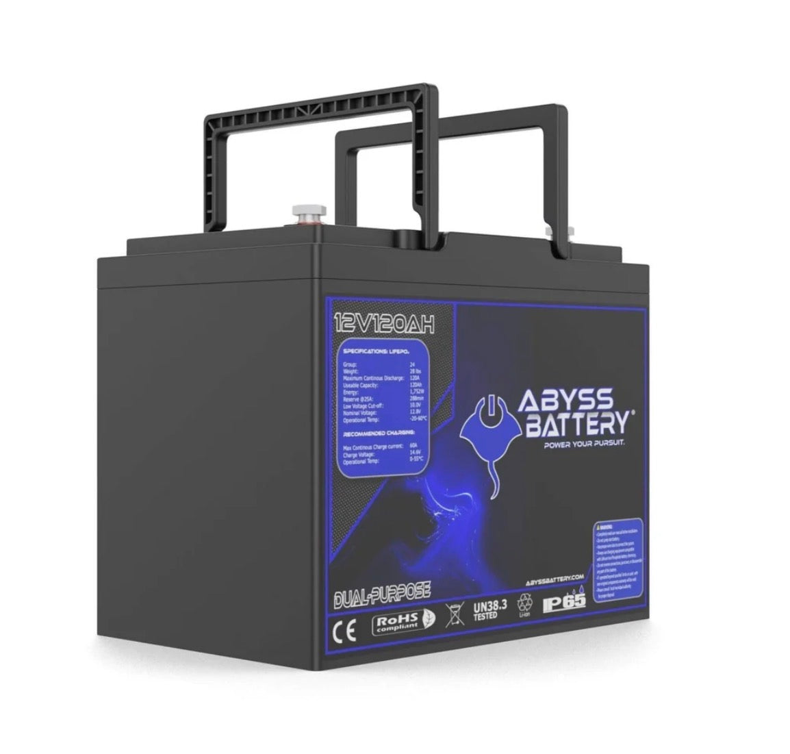 ABYSS® 12V 120AH DUAL PURPOSE LITHIUM MARINE BATTERY