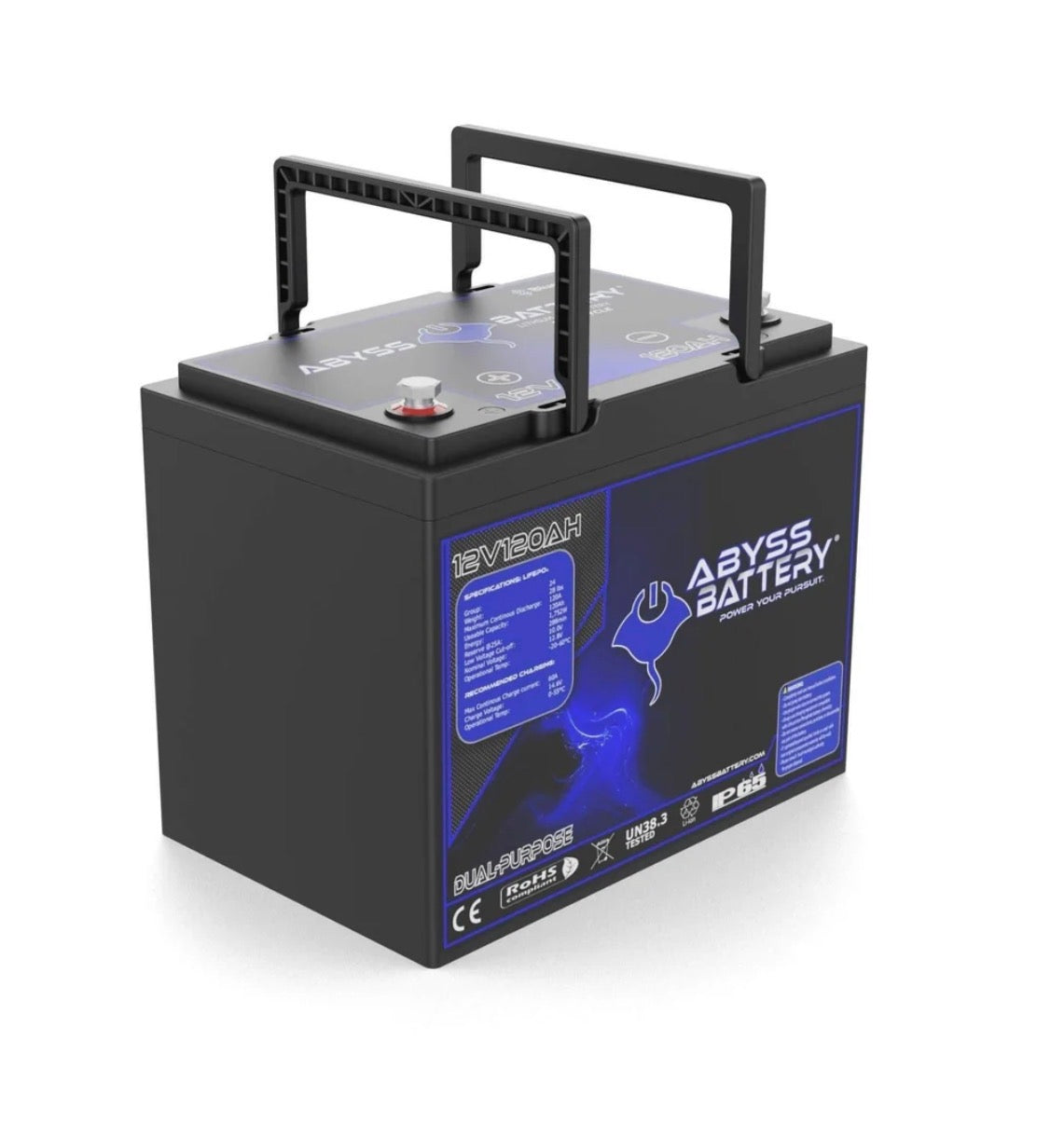 ABYSS® 12V 120AH DUAL PURPOSE LITHIUM MARINE BATTERY