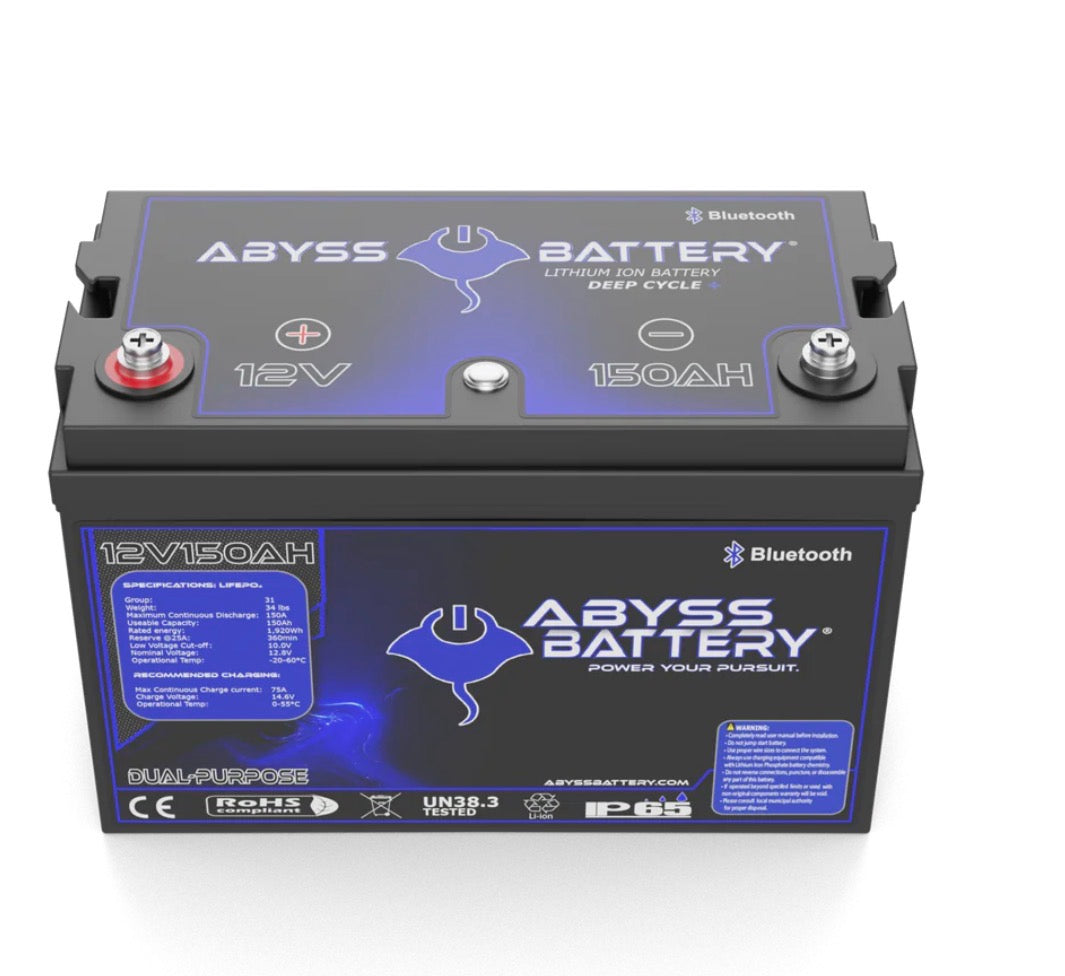 ABYSS® 12V 150AH DUAL PURPOSE LITHIUM MARINE BATTERY