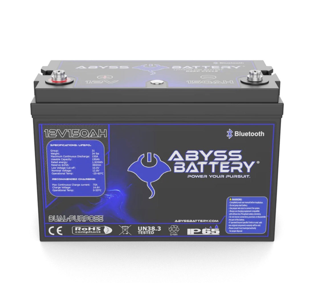 ABYSS® 12V 150AH DUAL PURPOSE LITHIUM MARINE BATTERY
