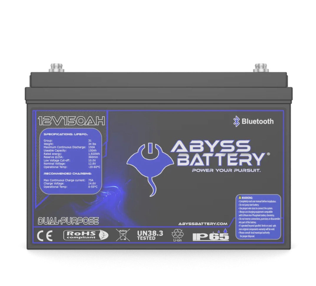 ABYSS® 12V 150AH DUAL PURPOSE LITHIUM MARINE BATTERY