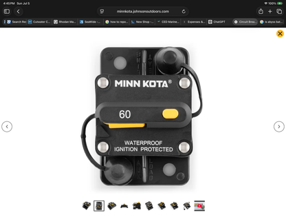 Minn Kota MKR-27 60 amp Circuit Breaker