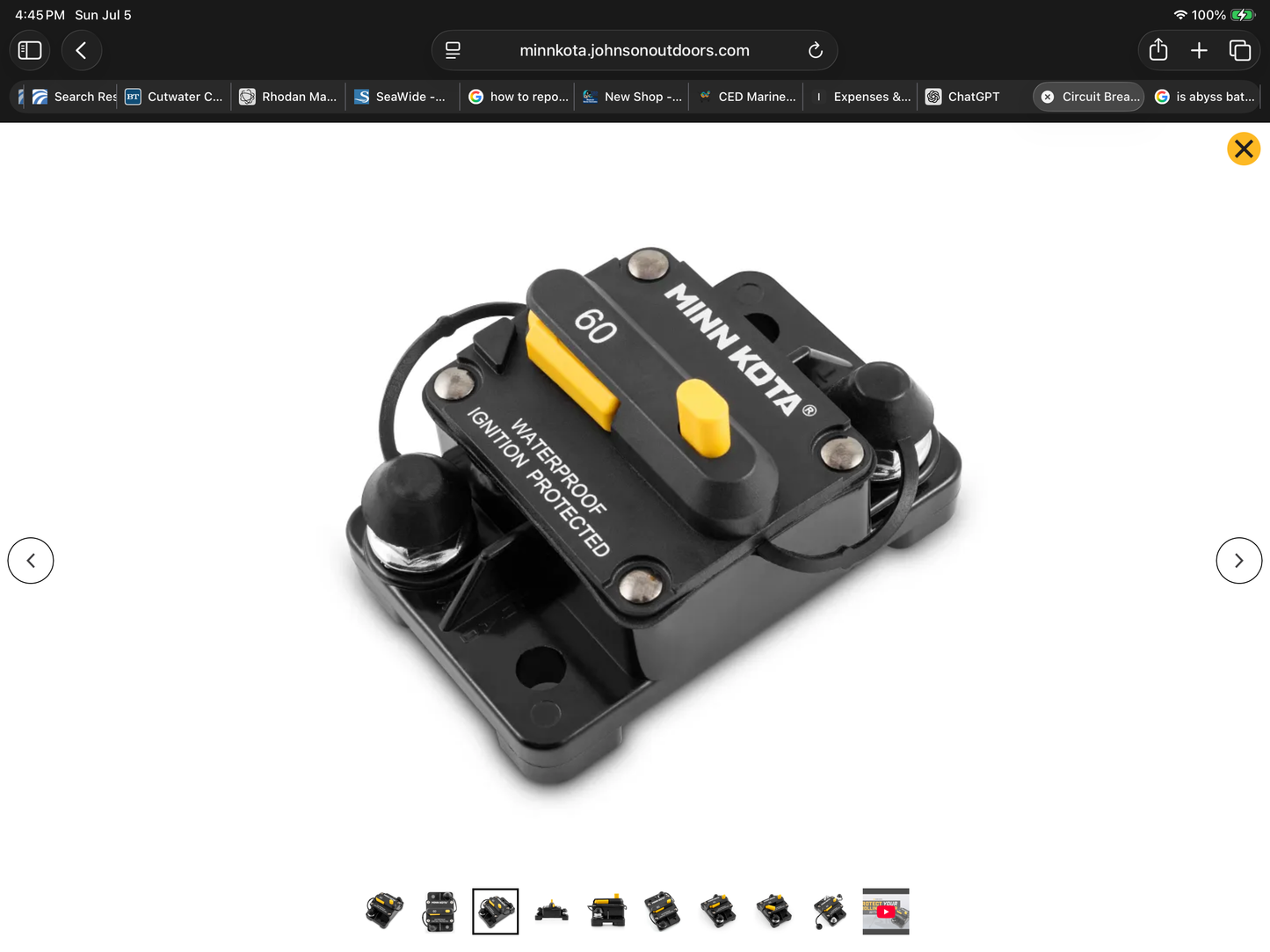 Minn Kota MKR-27 60 amp Circuit Breaker