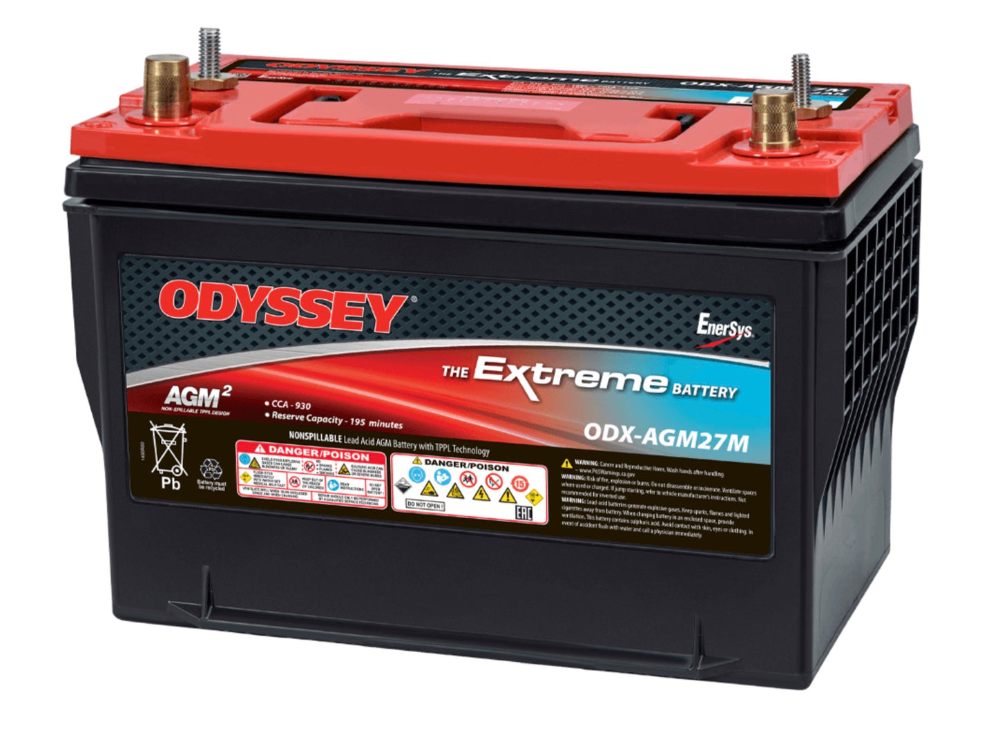 ODYSSEY Extreme Battery ODX-AGM27M | 12V 92Ah Pure Lead AGM Marine Battery