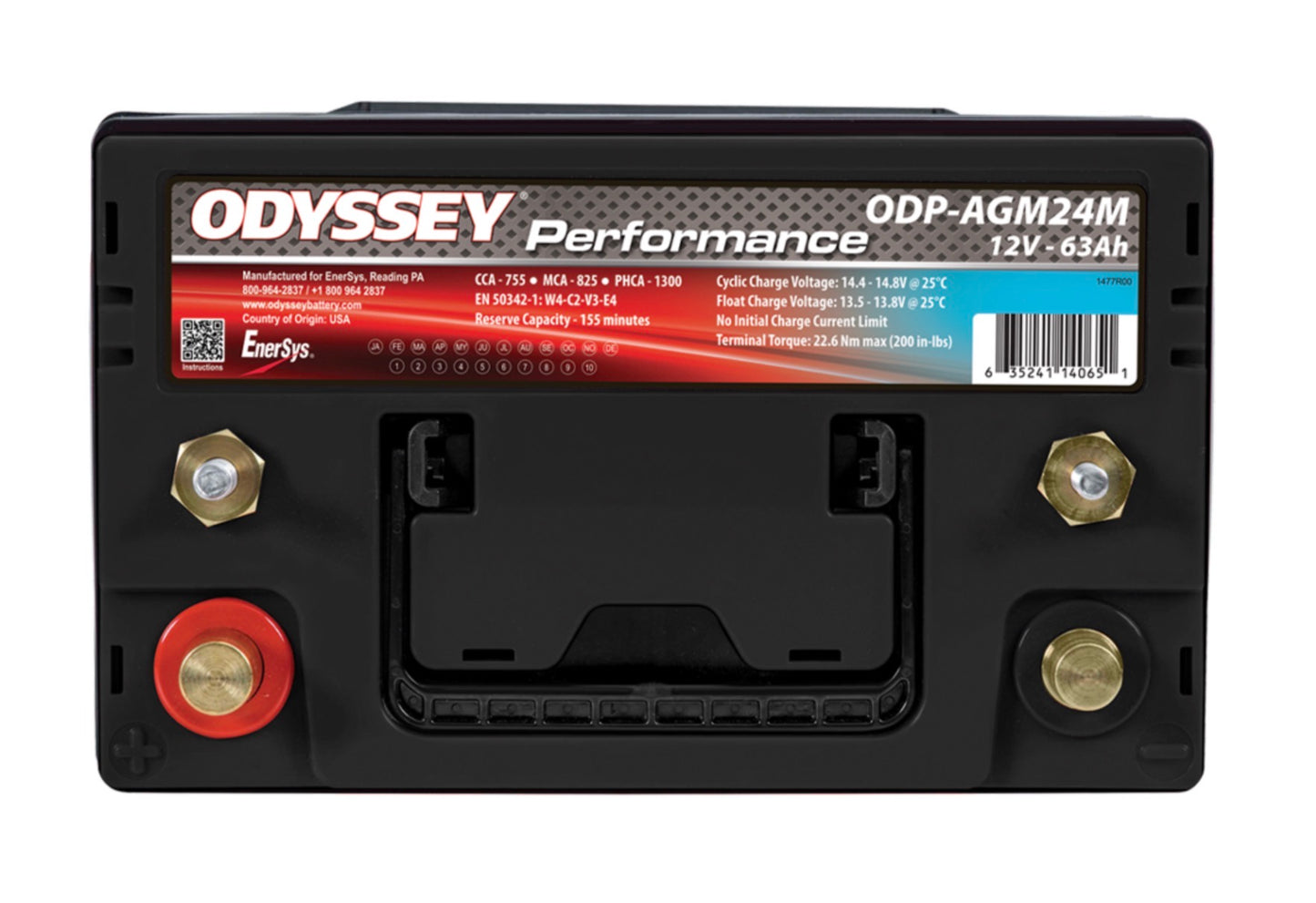 ODYSSEY Performance Battery ODP-AGM24M | 12V 63Ah Dual-Purpose Marine Battery