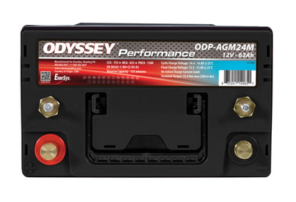 ODYSSEY Performance Battery ODP-AGM24M | 12V 63Ah Dual-Purpose Marine Battery