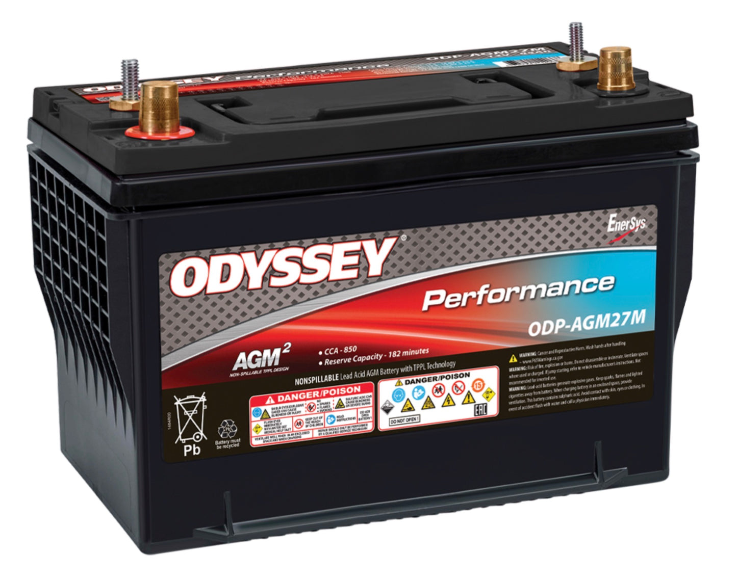 ODYSSEY Performance Battery ODP-AGM27M | 12V 85Ah Dual-Purpose Marine Battery