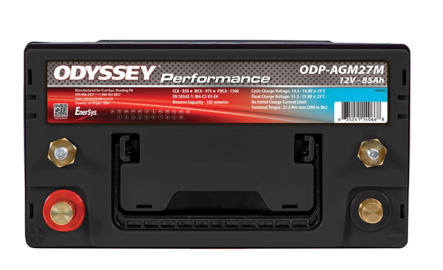 ODYSSEY Performance Battery ODP-AGM27M | 12V 85Ah Dual-Purpose Marine Battery