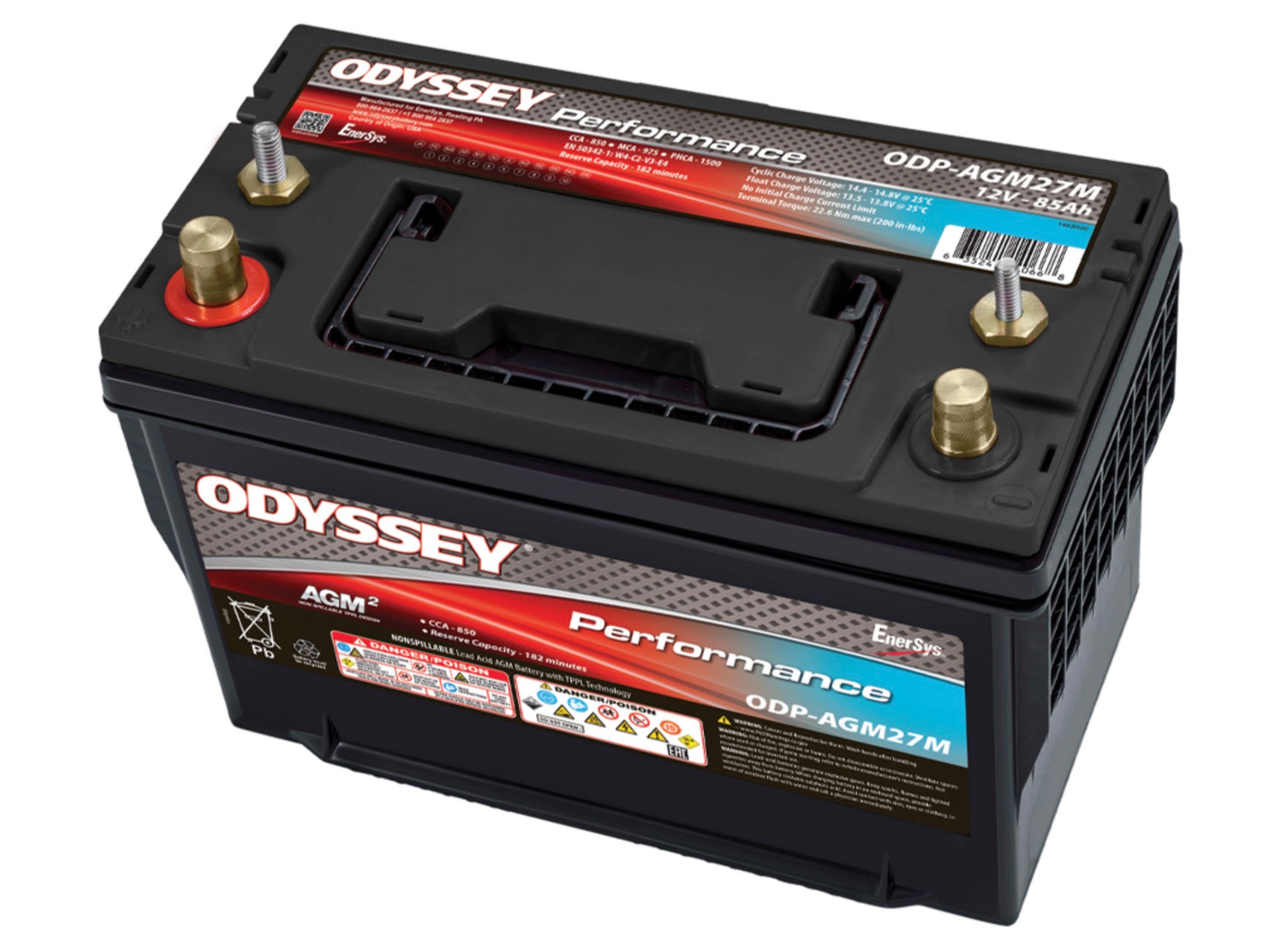 ODYSSEY Performance Battery ODP-AGM27M | 12V 85Ah Dual-Purpose Marine Battery