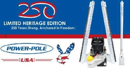 Power-Pole Blade ONE Pump BLS Dual Shallow Water Anchor System – 10 ft. | Heritage Edition (Red, White & Blue) | PP-2-BLS-10-250E